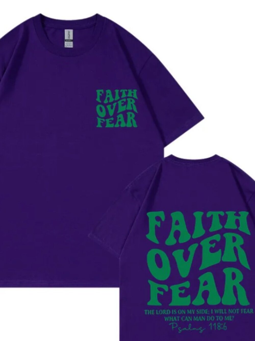Faith Over Fear Tee 💜 Christian Streetwear Graphic Shirt
